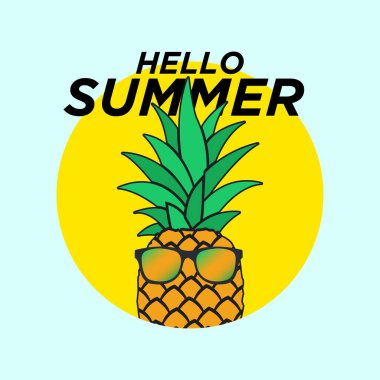 Ananas logosu tropikal bir neşe yayar, güneşli plajların özünü yakalar ve ferahlatıcı yaz günlerini yakalar..