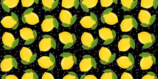 Абстрактний Безшовний Візерунок Намальованим Вручну Лимоном — стоковий вектор
