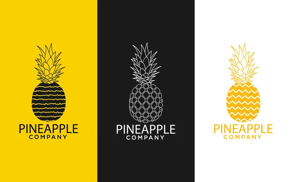 Symbole Hospitalité Ambiance Tropicale Logo Ananas Dégage Chaleur Créativité Personnalité — Image vectorielle