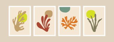 Moda minimalist iç tasarımlar kümesi. 