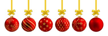 Parlak, parıldayan Noel topları seti. Özel eşyalar, ve gelecek Noel için çok iyi hazırlanmış işler.. 