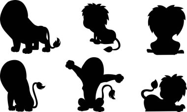Serbest vektör Aslan simgeleri koleksiyonu