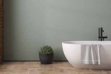 Modern banyo iç tasarımı. 3d illüstrasyon 