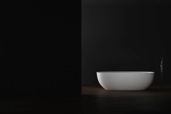Badezimmerausstattung Mit Weißen Wänden Rundes Waschbecken — Stockfoto