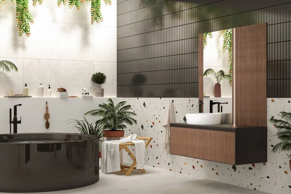 Interior Del Cuarto Baño Render Diseño —  Fotos de Stock