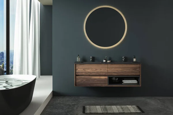 Modern Banyo Ayna Lavabo — Stok fotoğraf