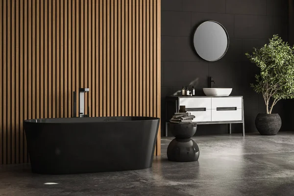 Interior Elegante Banheiro Com Mobiliário Moderno — Fotografia de Stock