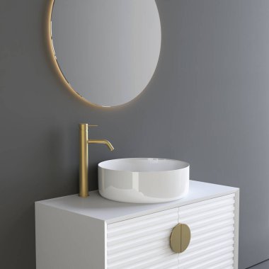 modern banyo lavabo ve ayna 