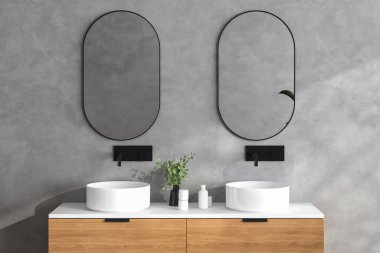 modern banyo lavabo ve ayna 