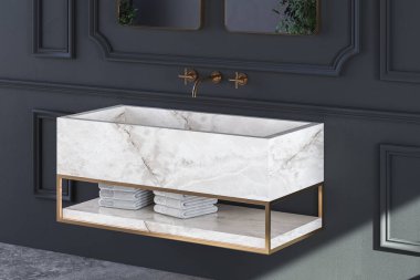 Modern bir iç tasarımın 3 boyutlu tasarımı 