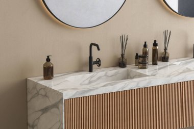Lavabolu modern banyo. 