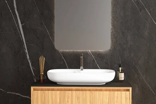 带有浴缸和白色墙壁的现代化浴室 3D渲染 — 图库照片