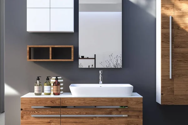 Modern White Kitchen Sink — Stock Photo, Image