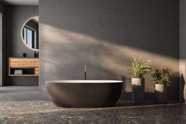 Siyah minimalist banyo içi