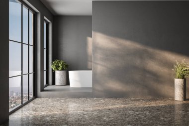 Siyah minimalist banyo içi