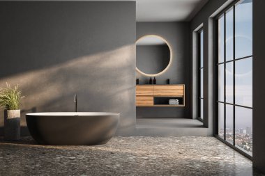 Siyah minimalist banyo içi