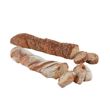 Ekmek kırpma yolu ile beyaz arkaplanda izole