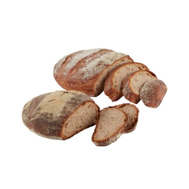 Ekmek kırpma yolu ile beyaz arkaplanda izole