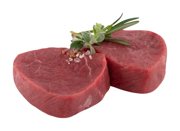 Čerstvé Vepřové Maso Nakrájené Kousky Steak Připravený Grilování Vyříznutou Izolovanou — Stock fotografie