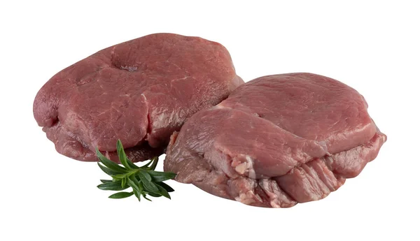 Fresh Pork Cut Pieces Steak Ready Grilled Cut Out Isolated — Stock Photo, Image