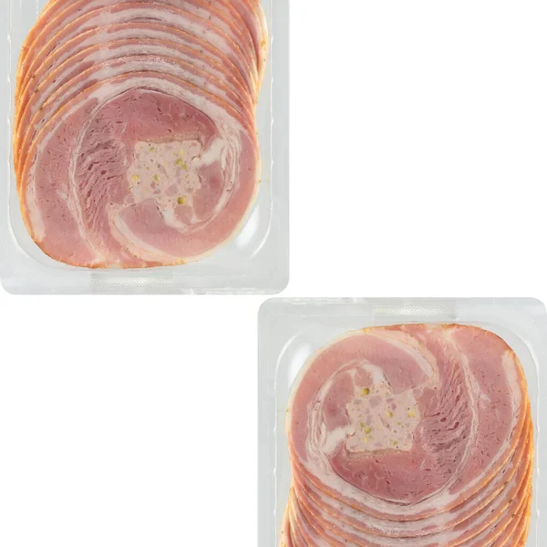Fresh Chashu Pork Thinly Sliced Transparent Plastic Bag — Stock Photo, Image