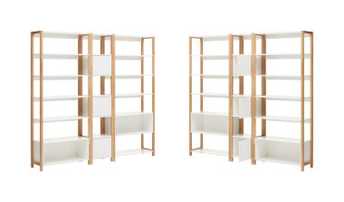 Modern ahşap dolap kırpma yolu ile beyaz zemin üzerinde izole