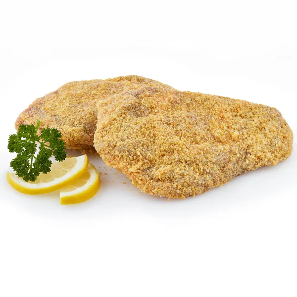 Breaded Chicken Isolated White Background Clipping Path — Stock Photo, Image