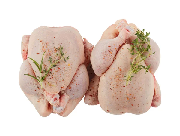 Färsk Kyckling Isolerad Vit Bakgrund Med Klippning Väg — Stockfoto