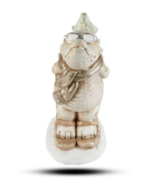 Timsah model oyuncak Noel süslemeleri beyaz arka planda kırpma yolu ile izole