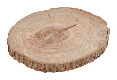 Beyaz arkaplanda kırpma yolu ile izole edilmiş dairesel ahşap tahtalar