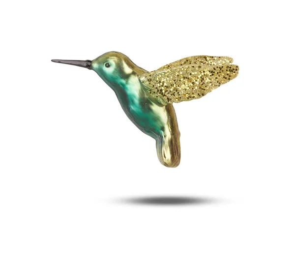 Rendering Grüner Keramikvogel Flug Isoliert Auf Weißem Hintergrund Mit Ausschnitt — Stockfoto