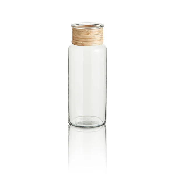 透明玻璃瓶 白色背景 有剪切路径 — 图库照片