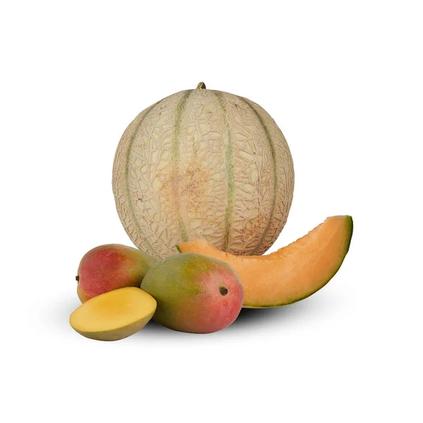 Melon Mango Isolated White Background Cut Out — Stock Photo, Image