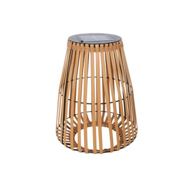 Güneş pili klasik lamba ahşaptan yapılmıştır geleneksel Tayland tarzı beyaz arka planda kırpma yolu ile