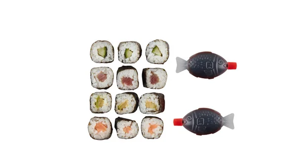 Japanese Sushi Rice Isolated White Background — Stock Photo, Image