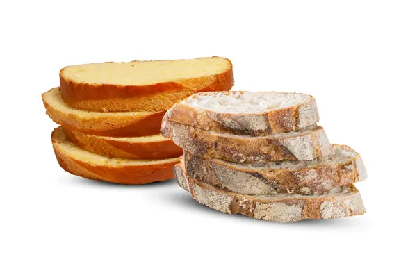 Gesneden Bakkersbrood Geïsoleerd Witte Achtergrond — Stockfoto