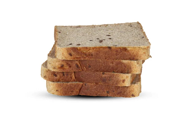 Beyaz Arka Planda Izole Edilmiş Dilimlenmiş Fırın Ekmeği — Stok fotoğraf