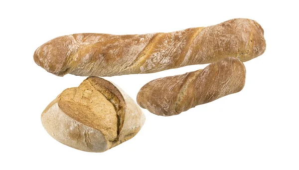 Geschnittenes Bäckerbrot Isoliert Auf Weißem Hintergrund — Stockfoto