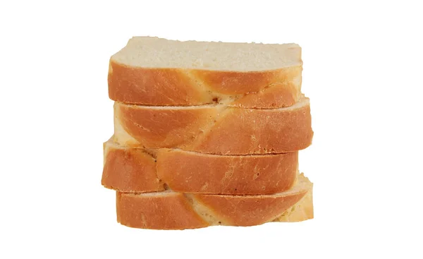Ψωμί Αρτοποιίας Κομμένο Λευκό Φόντο — Φωτογραφία Αρχείου