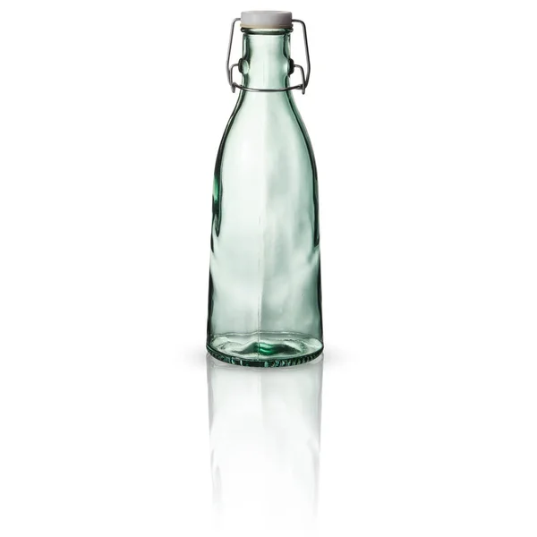 Порожня Скляна Пляшка Ізольована Білому Тлі Відсічним Контуром — стокове фото