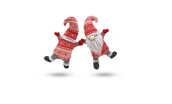 Doll Christmas Santa Claus Isolated White Background Clipping Path — Stock Photo, Image