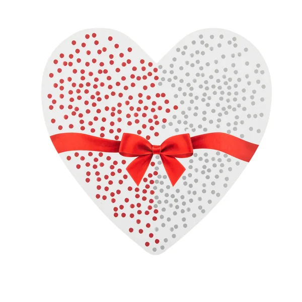 Herzförmige Geschenkschachtel Ausgeschnitten Isoliert Weißen Hintergrund Mit Clipping Pfad — Stockfoto