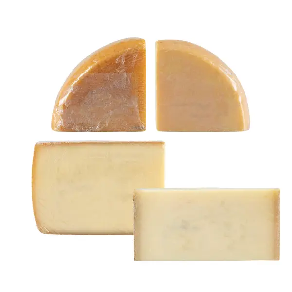 Sýr Vyříznout Izolované Bílé Pozadí Výstřižkem Cesta — Stock fotografie