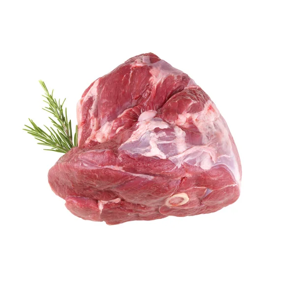 白地に隔離された豚肉の生肉 — ストック写真
