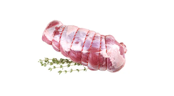 Carne Cerdo Fresca Cruda Aislada Sobre Fondo Blanco —  Fotos de Stock