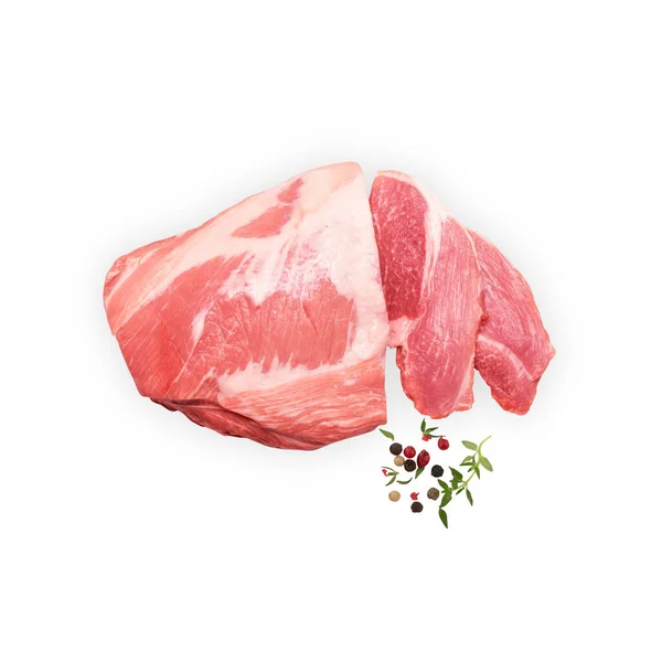 Rauw Vers Varkensvlees Geïsoleerd Witte Achtergrond — Stockfoto