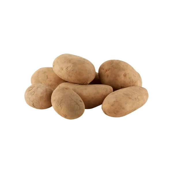 Patatas Frescas Manchadas Con Barro Recortado Fondo Blanco Aislado Con — Foto de Stock