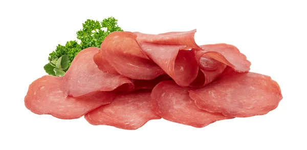 Gesneden Ham Geïsoleerd Witte Achtergrond Met Uitgesneden Hebben Clipping Pat — Stockfoto