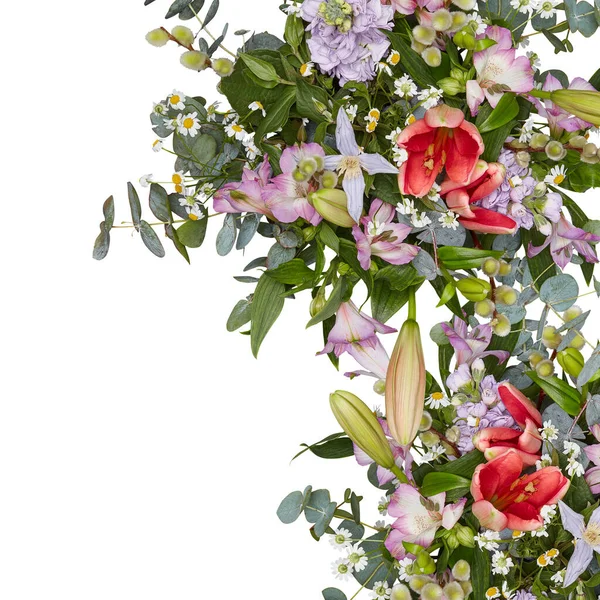 Fresh flower arch cut out isolated white background with clipping path