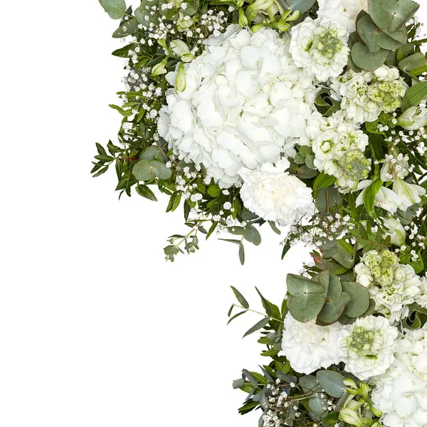 Fresh flower arch cut out isolated white background with clipping path